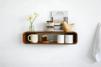 Mid-Century Teak Rectangle Floating Shelf