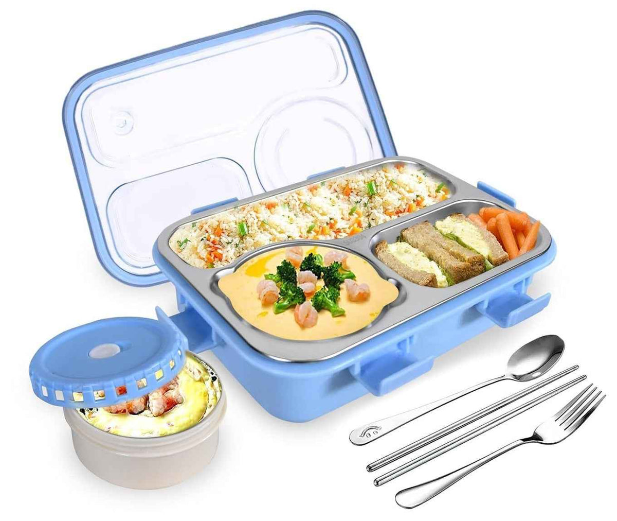 3 Compartment Stainless Steel Lunch Box 750ml