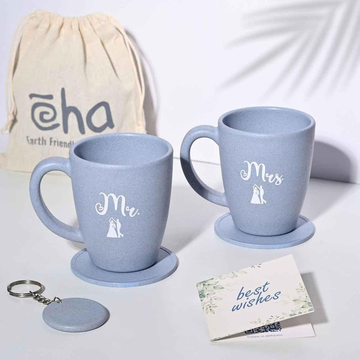 Mr & Mrs Eco Coffee Mugs Set of 2 300ml