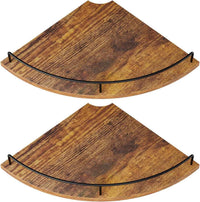 Corner Floating Shelves Rustic Wood Set of 2