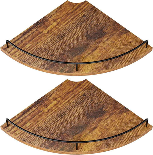 Corner Floating Shelves Rustic Wood Set of 2