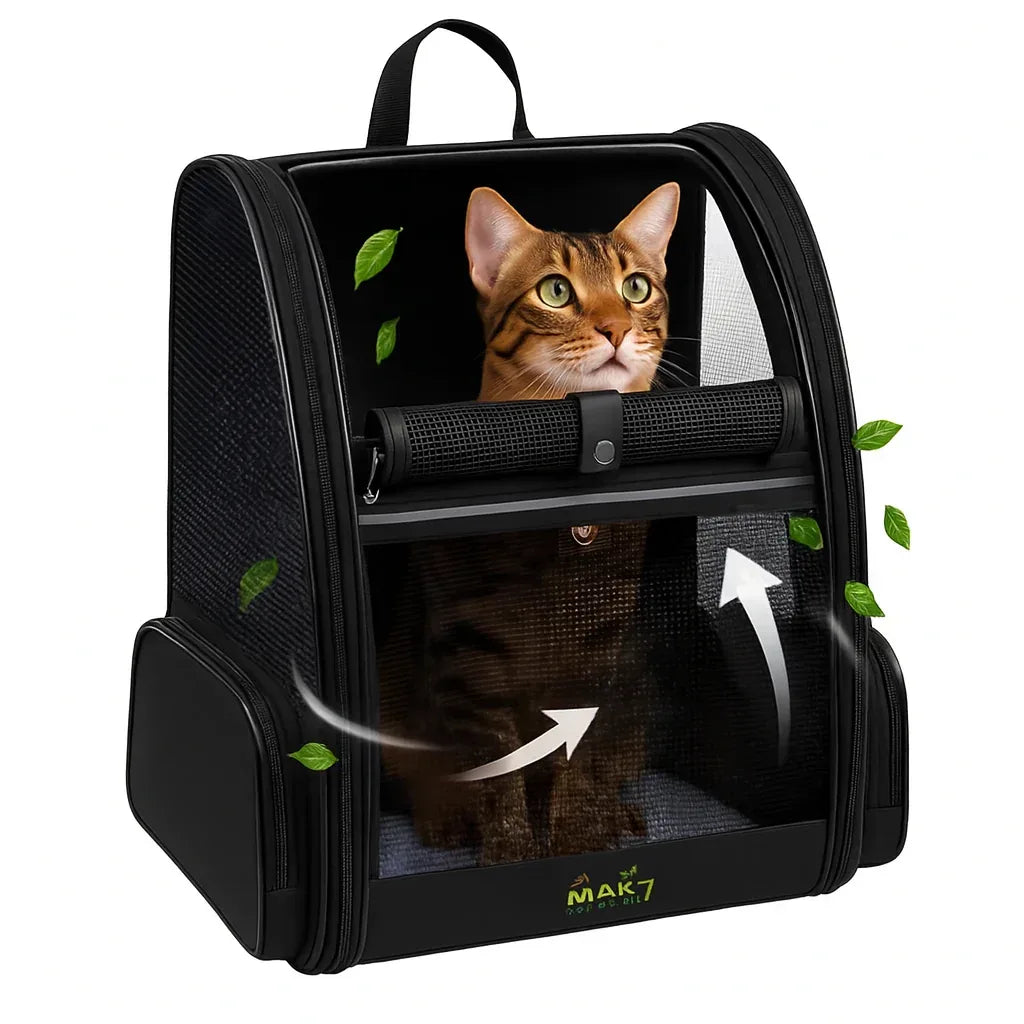 Ventilated Pet Carrier Backpack – Transparent Front with Air Filter - Snagva