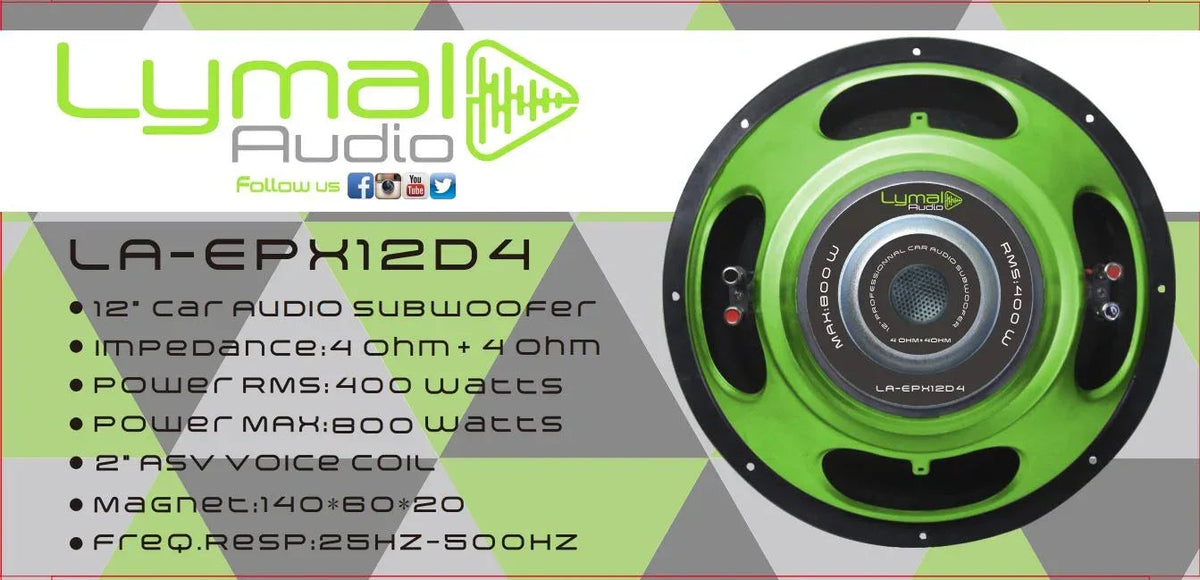 LA-EPX12D4 12" Subwoofer 800 Watts DVC 4-Ohm - Snagva
