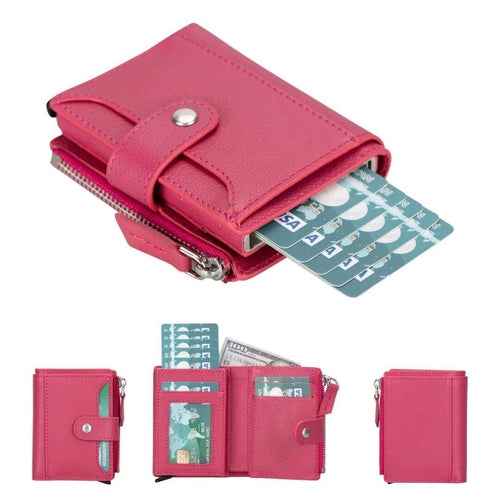 Glenrock Genuine Cowhide Leather Pop Up Card Holder Wallet