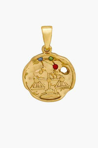 Gold Sculptural Zodiac Sign Pendant Necklace Set