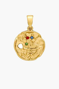 Gold Sculptural Zodiac Sign Pendant Necklace Set
