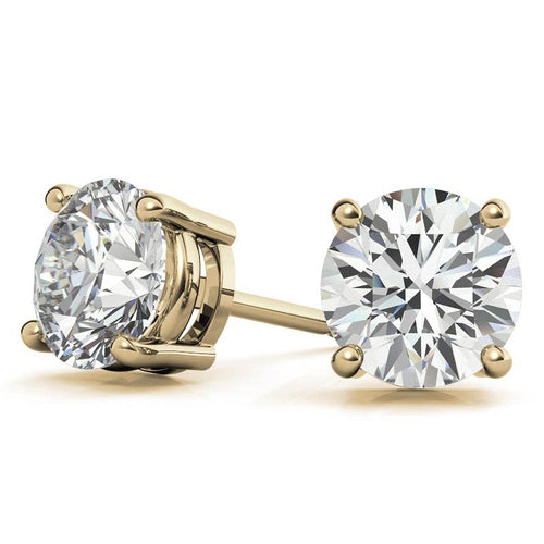 AGI Certified 4 CTW Lab Grown Diamond Stud Earrings in 14K White or
