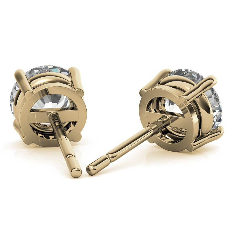 AGI Certified 4 CTW Lab Grown Diamond Stud Earrings in 14K White or