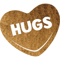 Hammered copper finish Hugs Candy Heart metal wall art close-up view
