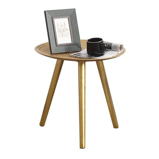 Antique style wooden coffee table side end table with storage compartment in a modern interior.