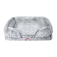 Close-up view of plush orthopedic pet bed showing soft memory foam filling and smooth texture