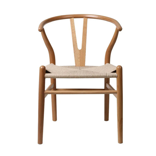 Set of 2 Dining Chairs Rattan Seat Side Chair Kitchen Wood Furniture