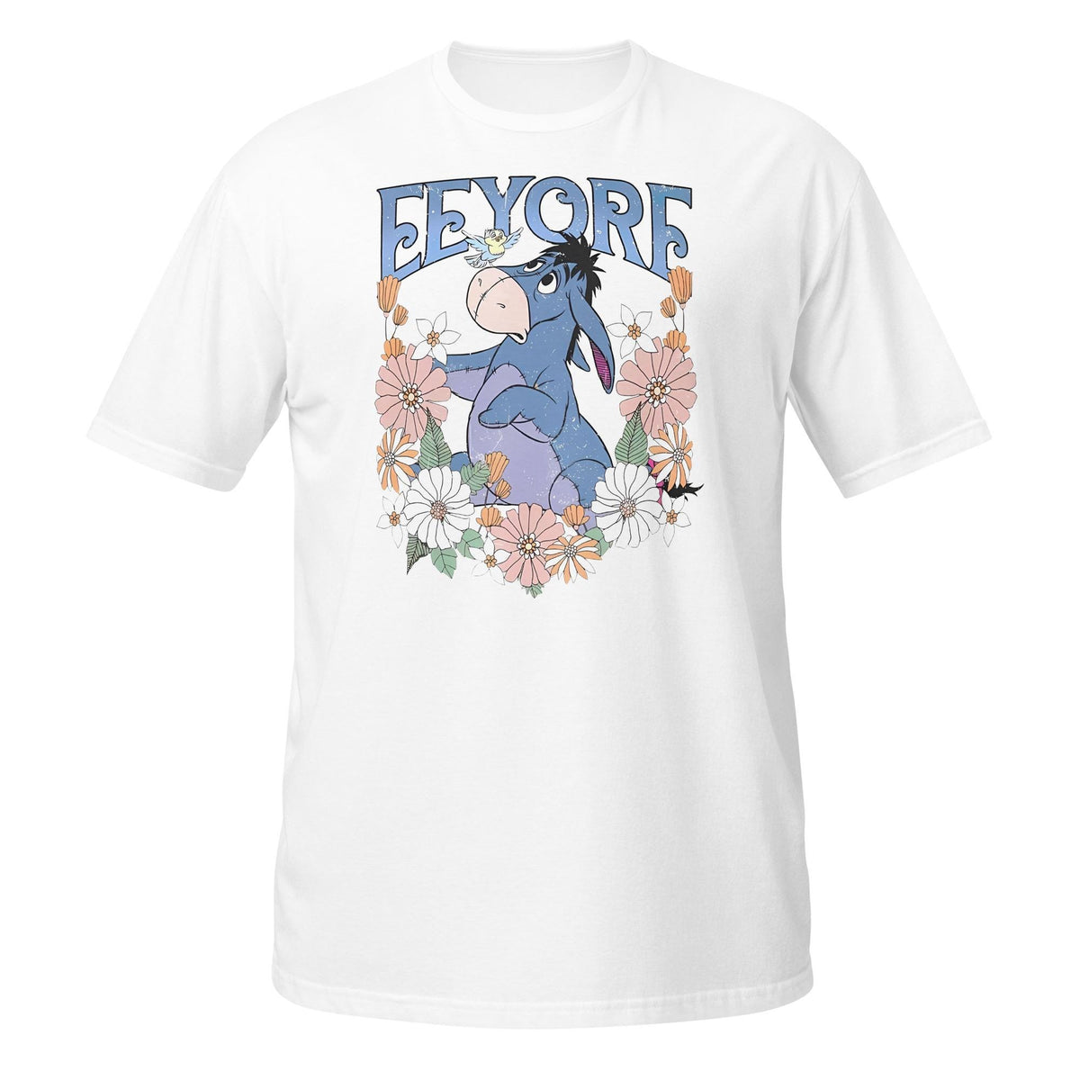 Retro Disney Eeyore Floral Vintage Tee | Winnie the Pooh Gra — Comfort Colors Tee fan art by Snagva