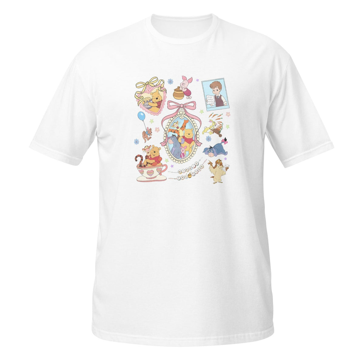 Coquette Winnie the Pooh Bow Vintage Tee | Cute Disney Graph — Gildan Sweatshirt fan art by Snagva