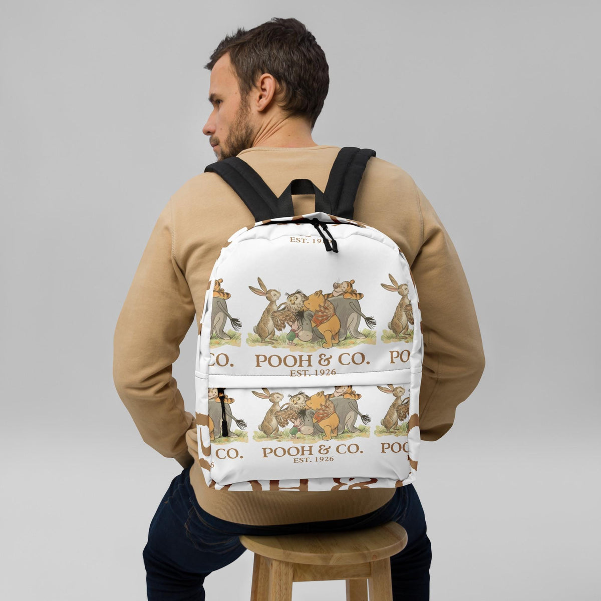 Disney Pooh & Co Vintage Backpack | All-Over Print | Disney  — Gildan Hoodie fan art by Snagva