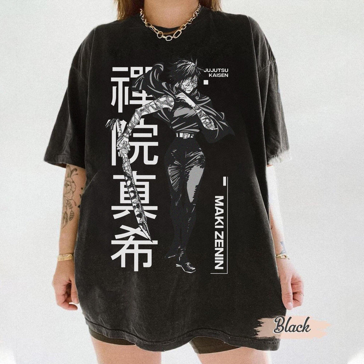 Maki Zenin Jujutsu Kaisen Anime — Comfort Colors Tee fan art by Snagva (2)