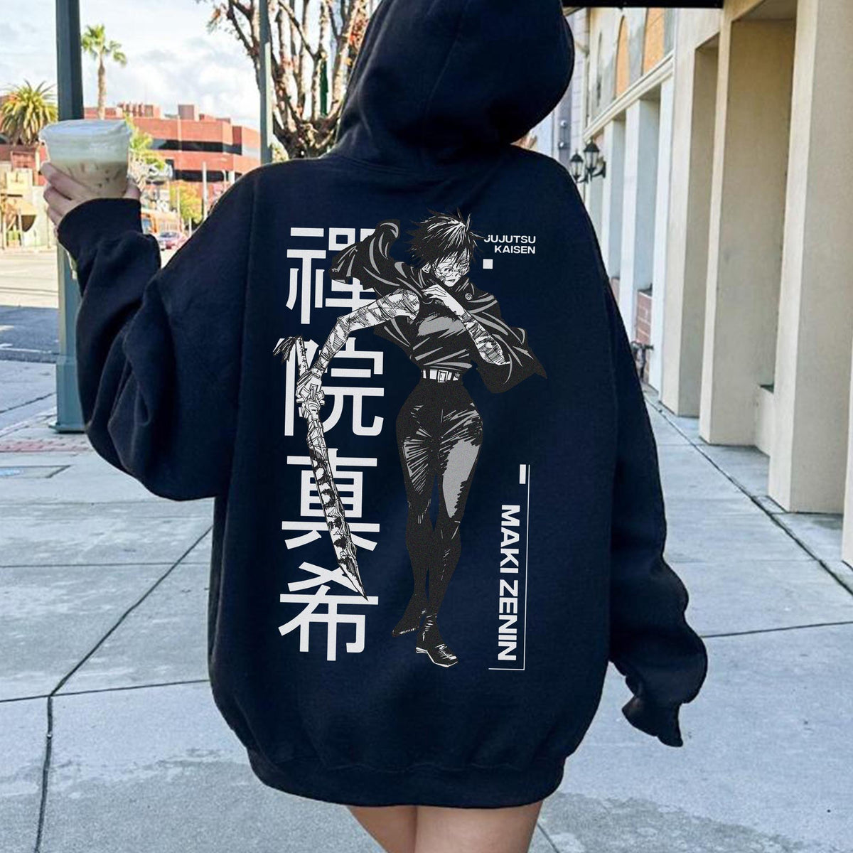 Maki Zenin Jujutsu Kaisen Anime — Gildan Sweatshirt fan art by Snagva (4)