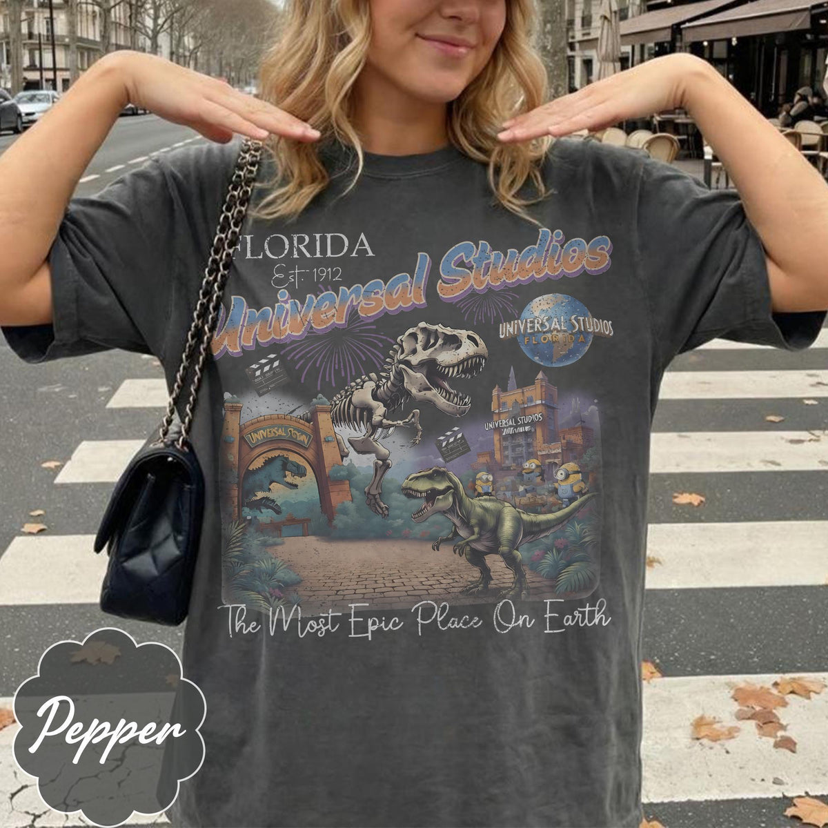 Retro Jurassic Park Dinosaur — Gildan Hoodie fan art by Snagva (3)
