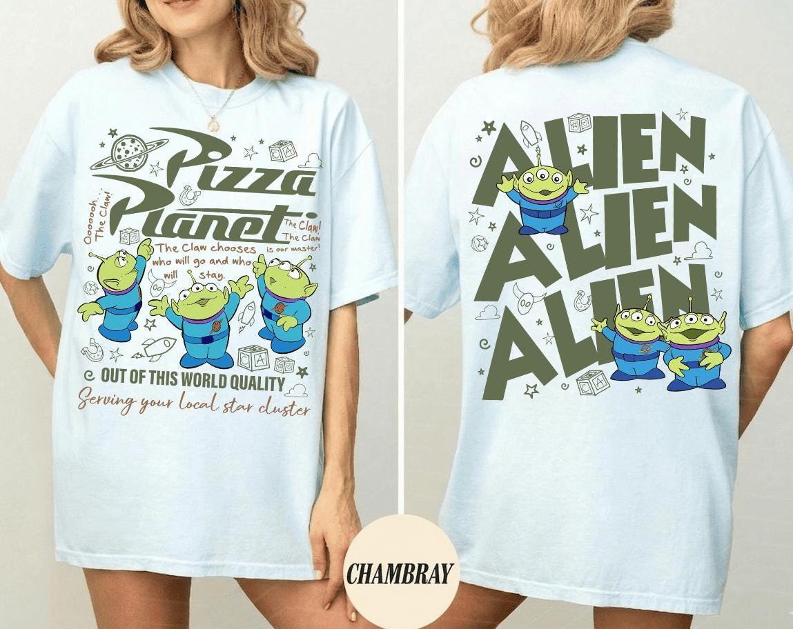 Toy Story Pizza Planet Aliens Comfort Colors — Gildan Sweatshirt fan art by Snagva (4)