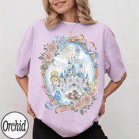 Cinderella Watercolor Castle — Bella+Canvas Tee fan art by Snagva (2)