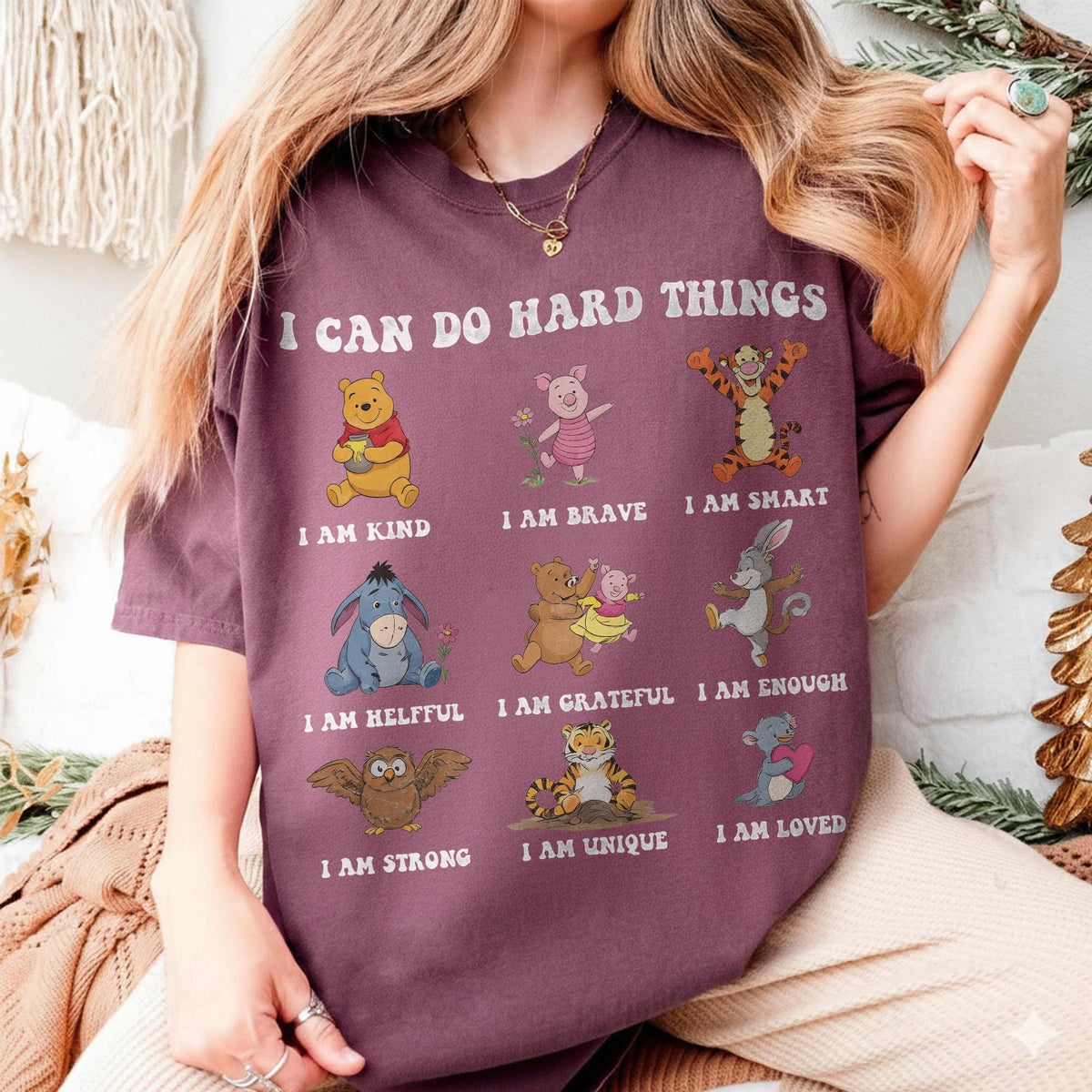 Comfort Colors I Can Do Hard Things Winnie The Pooh — Gildan Sweatshirt fan art by Snagva (4)