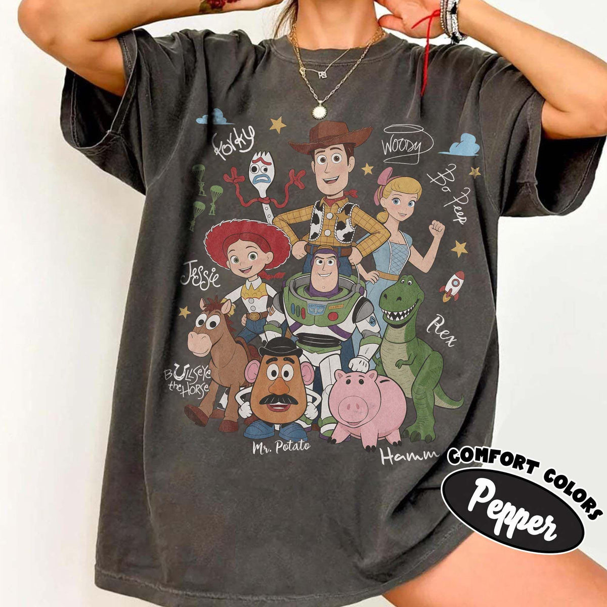 Retro Toy Story Characters Comfort Colors — Bella+Canvas Tee fan art by Snagva