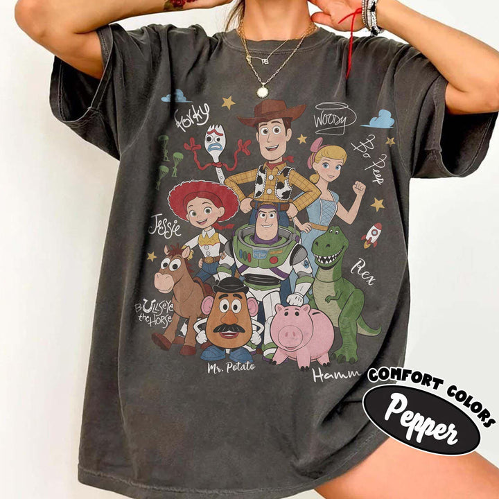 Retro Toy Story Characters Comfort Colors — Gildan Sweatshirt fan art by Snagva
