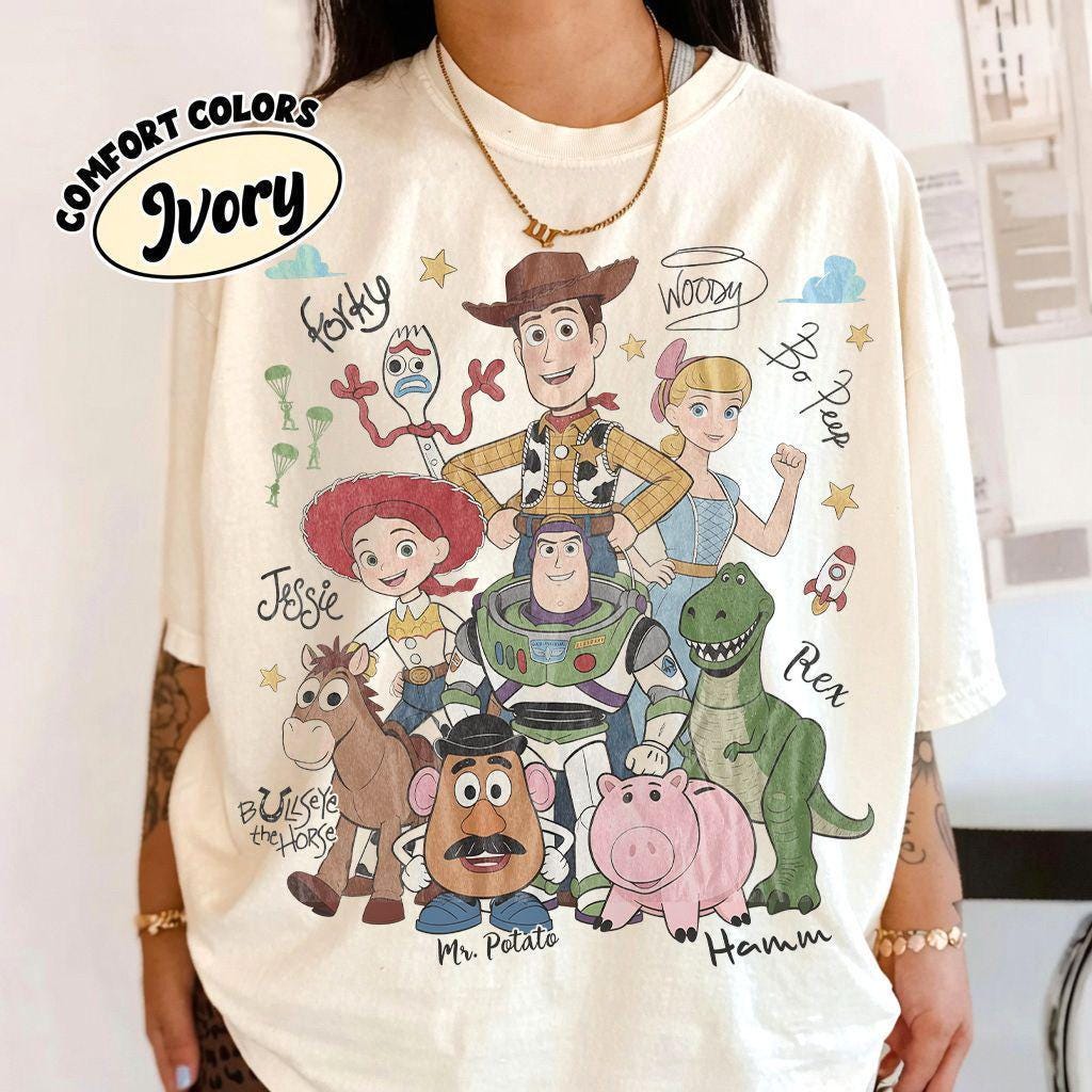 Retro Toy Story Characters Comfort Colors — Gildan Hoodie fan art by Snagva (3)