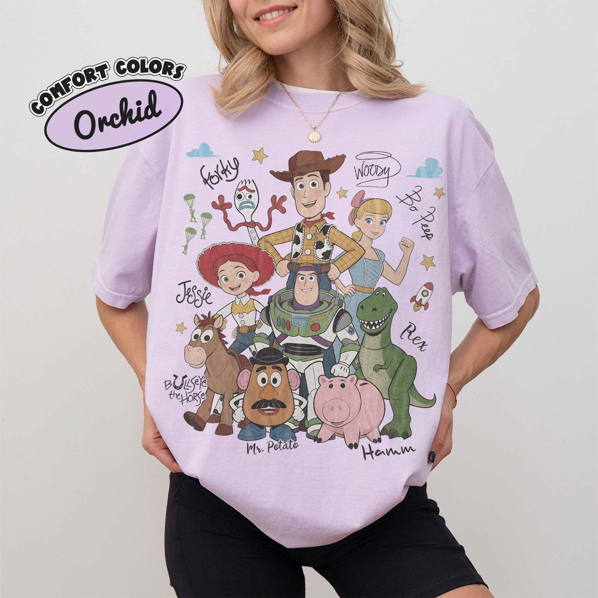 Retro Toy Story Characters Comfort Colors — Bella+Canvas Tee fan art by Snagva (4)