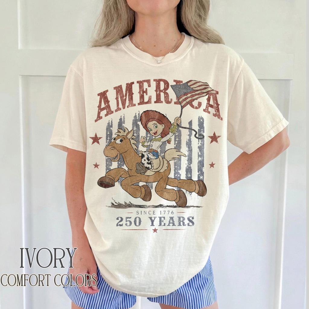 Woody Jessie Toy Story Patriotic — Bella+Canvas Tee fan art by Snagva (3)