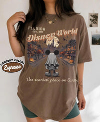 Retro Distressed Ghost Mickey Main Street Halloween Comfort  — Comfort Colors Tee fan art by Snagva (4)