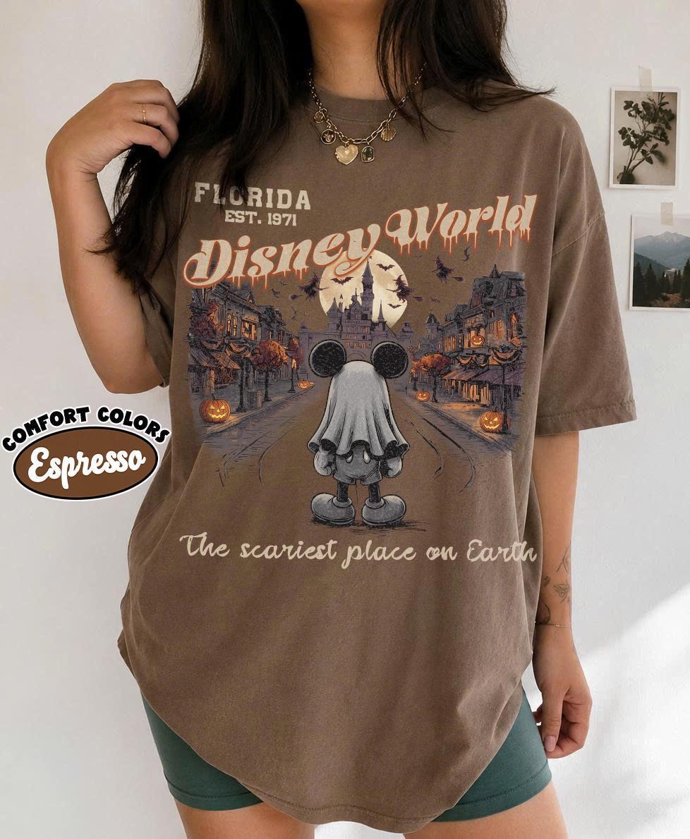 Retro Distressed Ghost Mickey Main Street Halloween Comfort  — Gildan Hoodie fan art by Snagva (4)