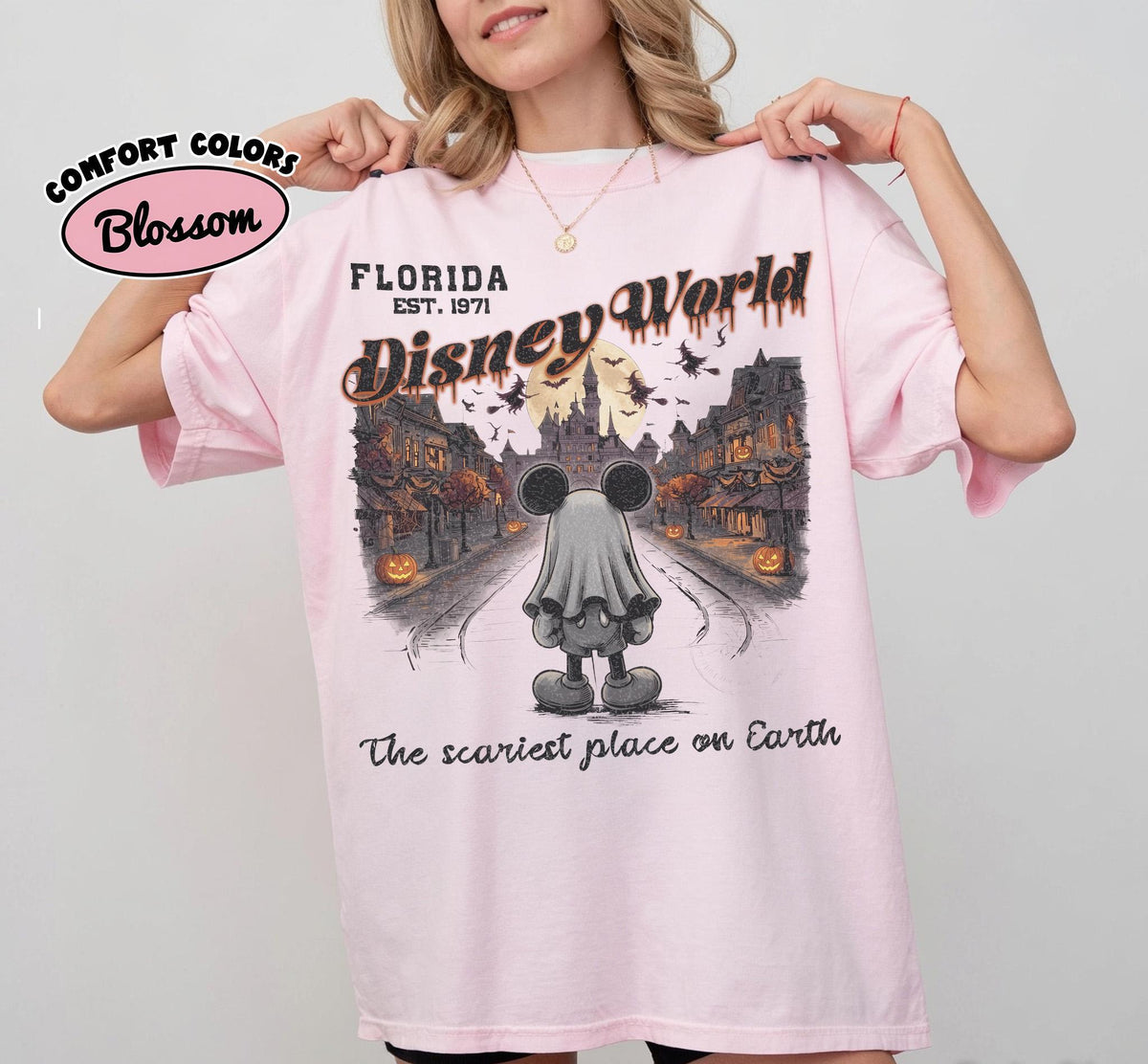 Retro Distressed Ghost Mickey Main Street Halloween Comfort  — Gildan Hoodie fan art by Snagva (5)