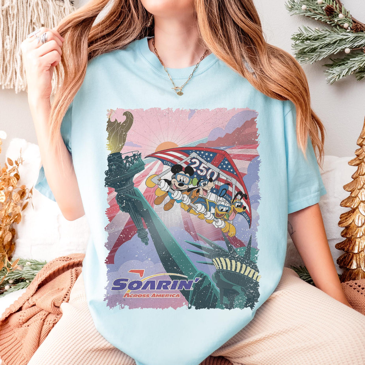 Retro Retro Soarin' Across America Mickey and Friends — Gildan Sweatshirt fan art by Snagva (3)