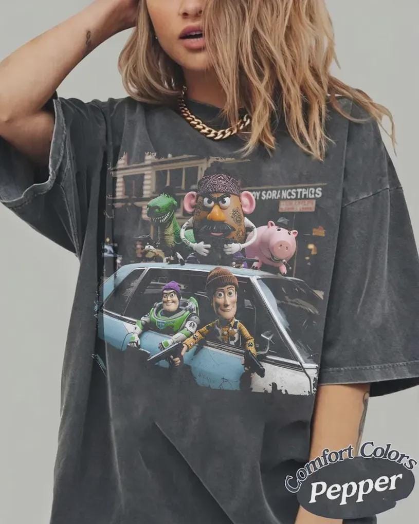 Retro Fun Toy Story Gangster — Gildan Hoodie fan art by Snagva