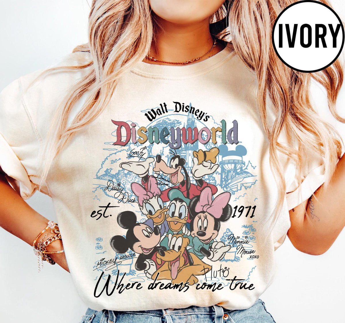 Retro Disneyworld Est 1971 Mickey Minnie Group — Comfort Colors Tee fan art by Snagva (6)