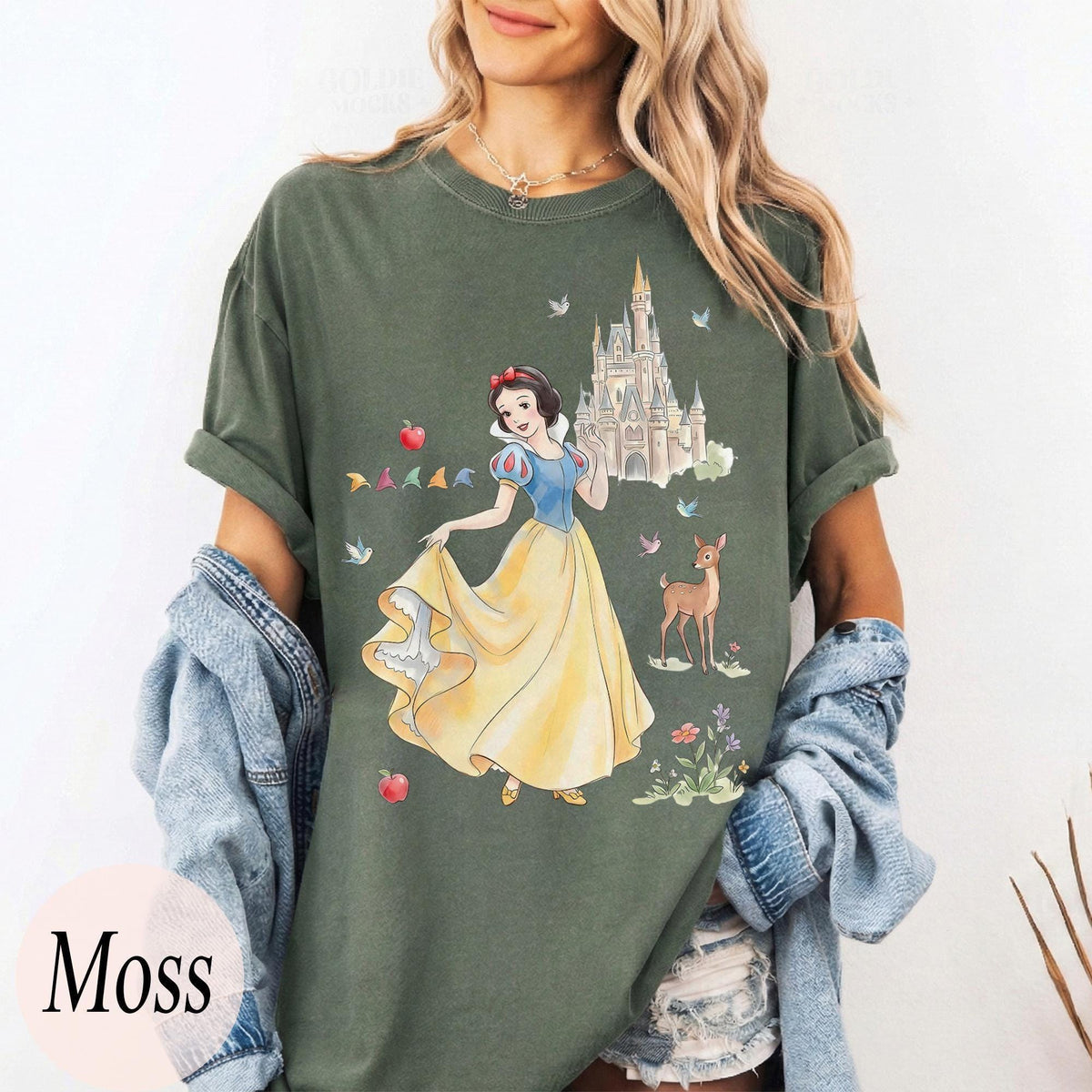 Retro Disney Princess Coquette Bow — Bella+Canvas Tee fan art by Snagva (4)
