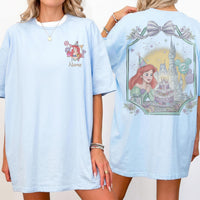 2 Side Personalized Name Age Disney Princess Birthday — Bella+Canvas Tee fan art by Snagva (3)