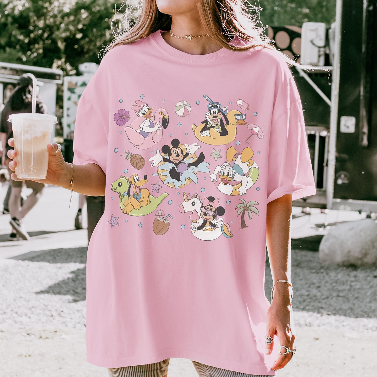 Retro Mickey and Friends Summer Vibes Comfort Colors Shirts — Gildan Sweatshirt fan art by Snagva (4)