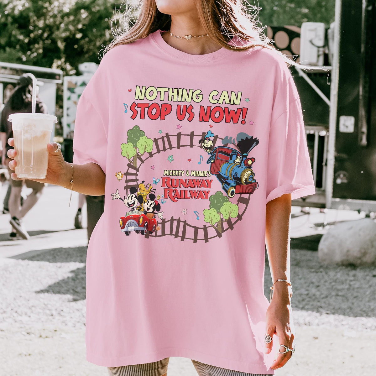 Retro Mickey and Minnie's Runaway Railway Nothing Can Stop U — Bella+Canvas Tee fan art by Snagva (2)
