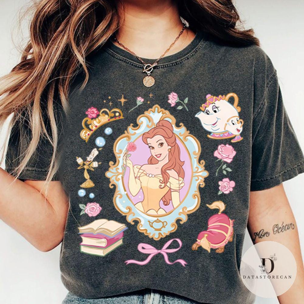 Coquette Disney Belle Princess — Bella+Canvas Tee fan art by Snagva