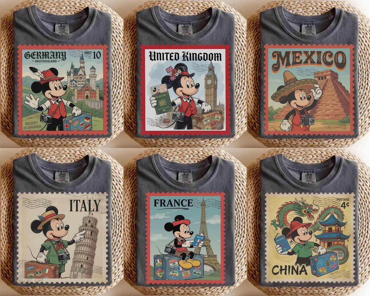 Retro Disney Mickey Mouse Epcot World Showcase — Comfort Colors Tee fan art by Snagva (2)