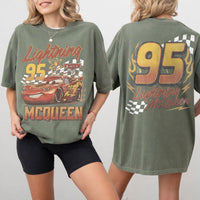 Retro Disney Cars Lightning McQueen 95 — Gildan Sweatshirt fan art by Snagva (4)
