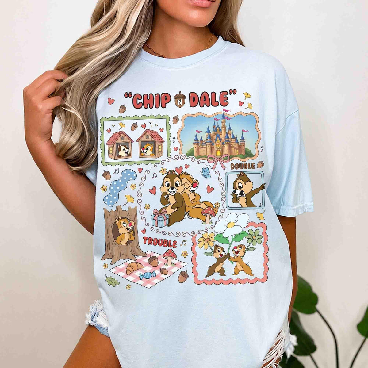 Disney Chip And Dale Double Trouble Comfort Color — Bella+Canvas Tee fan art by Snagva