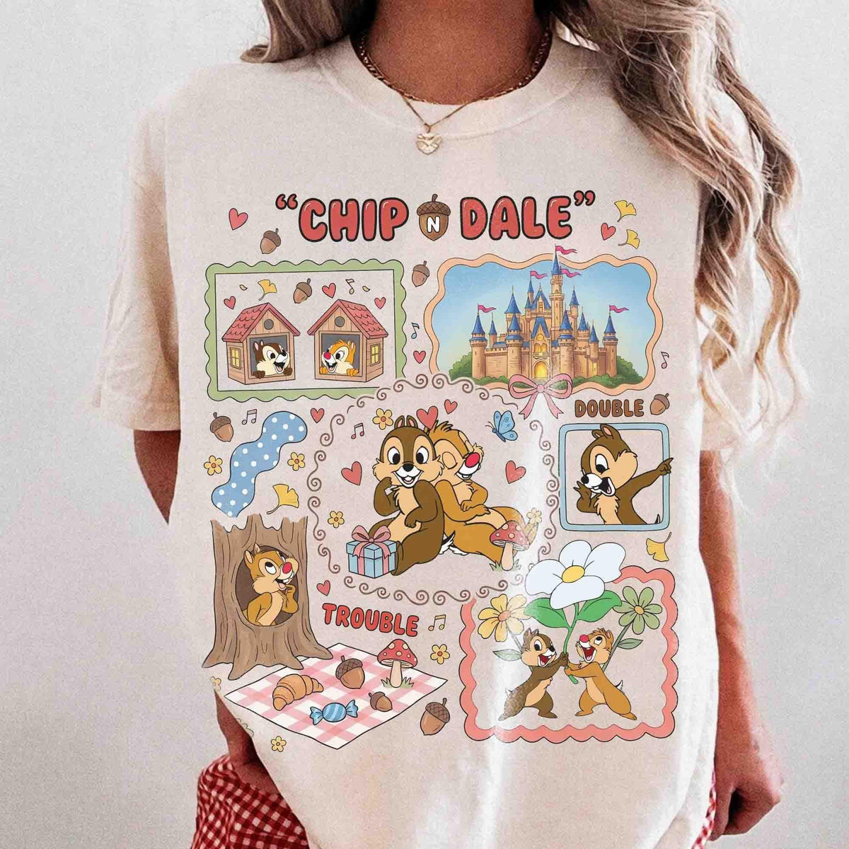 Disney Chip And Dale Double Trouble Comfort Color — Gildan Hoodie fan art by Snagva (2)