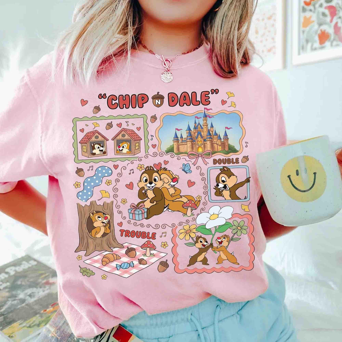 Disney Chip And Dale Double Trouble Comfort Color — Gildan Hoodie fan art by Snagva (4)