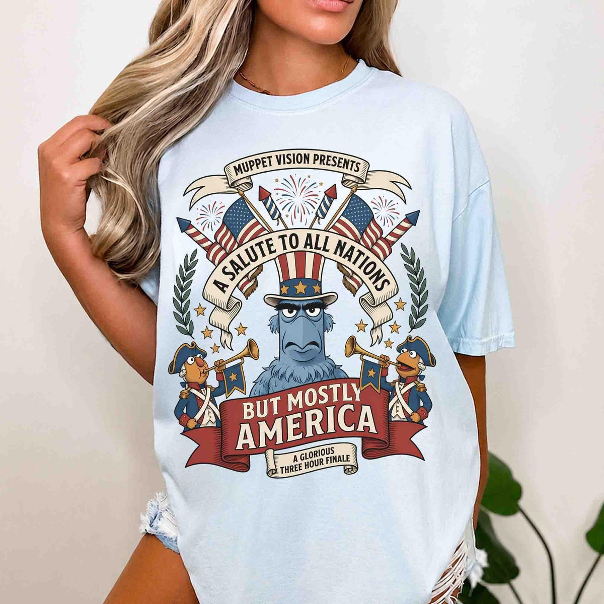 Muppet Sam Eagle Patriotic July 4th — Gildan Hoodie fan art by Snagva (2)