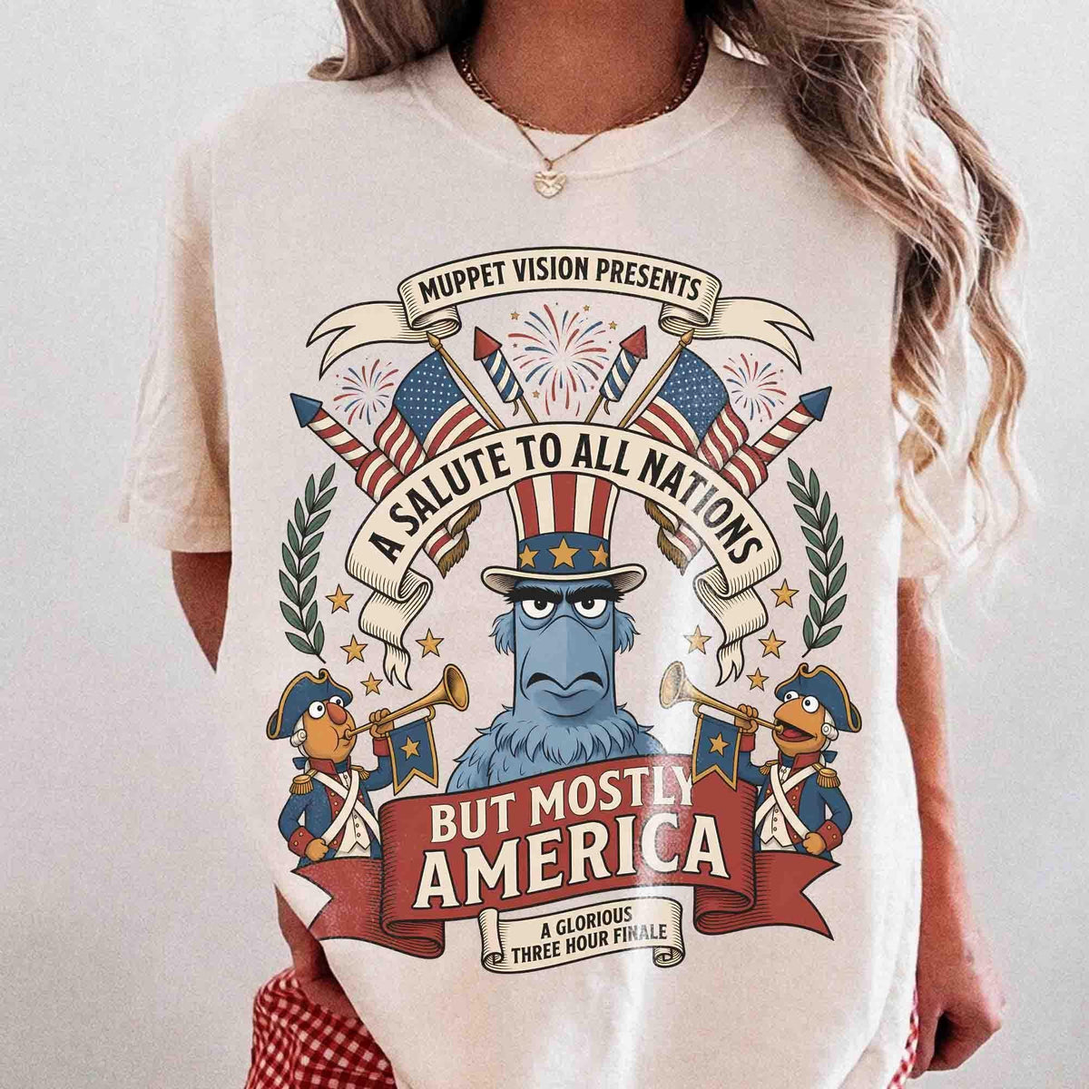 Muppet Sam Eagle Patriotic July 4th — Gildan Hoodie fan art by Snagva (3)