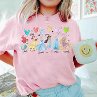 Retro Comfort Colors Disney Princess Characters Shirts — Bella+Canvas Tee fan art by Snagva (3)
