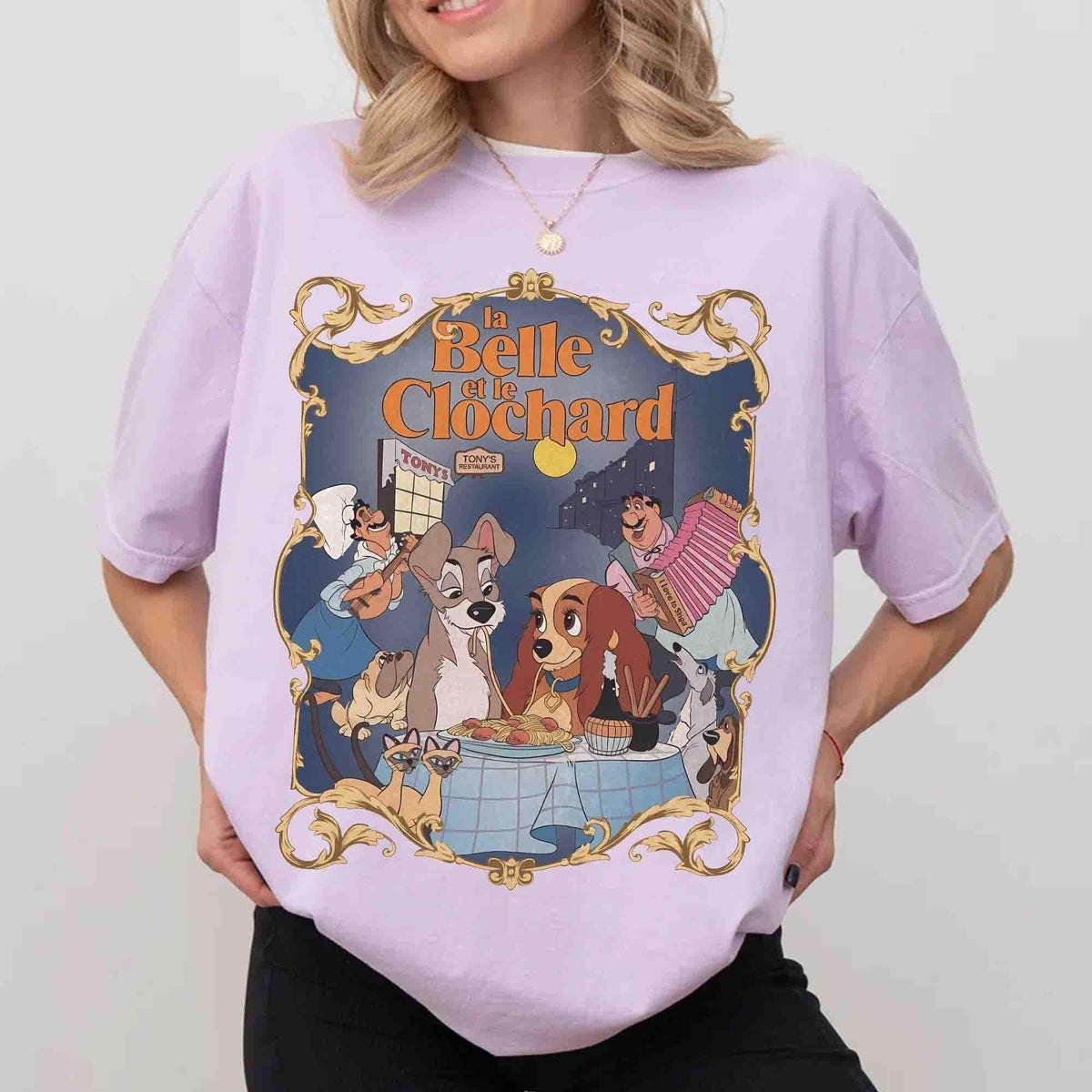 Comfort Colors Lady Tramp Spaghetti Eating — Comfort Colors Tee fan art by Snagva (4)